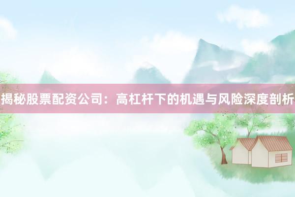 揭秘股票配资公司：高杠杆下的机遇与风险深度剖析