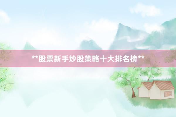 **股票新手炒股策略十大排名榜**
