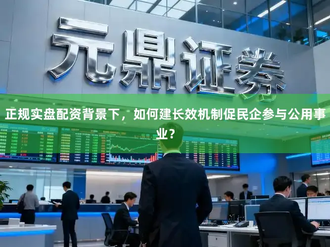 正规实盘配资背景下，如何建长效机制促民企参与公用事业？