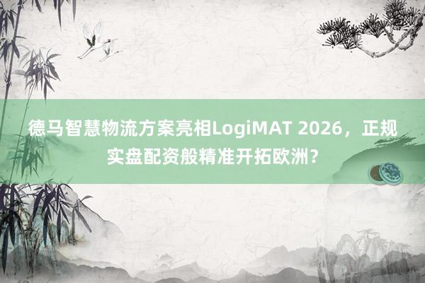 德马智慧物流方案亮相LogiMAT 2026，正规实盘配资般精准开拓欧洲？