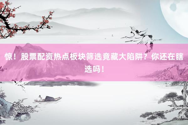 惊！股票配资热点板块筛选竟藏大陷阱？你还在瞎选吗！