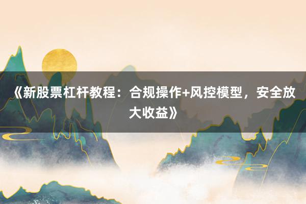 《新股票杠杆教程：合规操作+风控模型，安全放大收益》