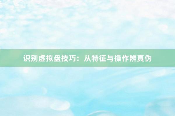 识别虚拟盘技巧：从特征与操作辨真伪