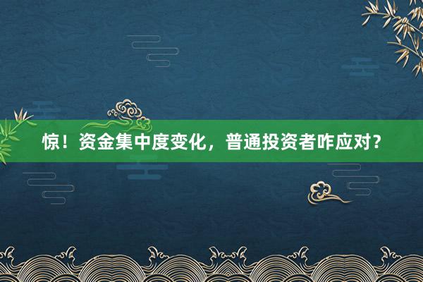 惊！资金集中度变化，普通投资者咋应对？