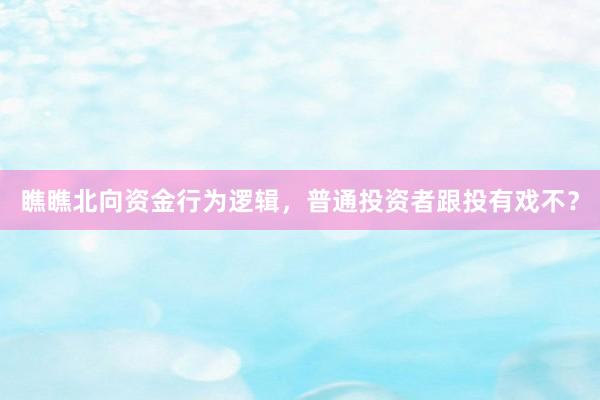 瞧瞧北向资金行为逻辑，普通投资者跟投有戏不？