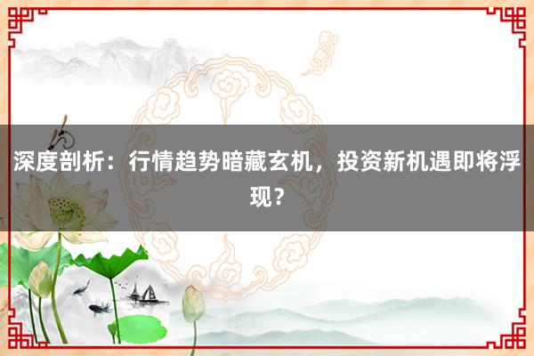 深度剖析:行情趋势暗藏玄机,投资新机遇即将浮现?